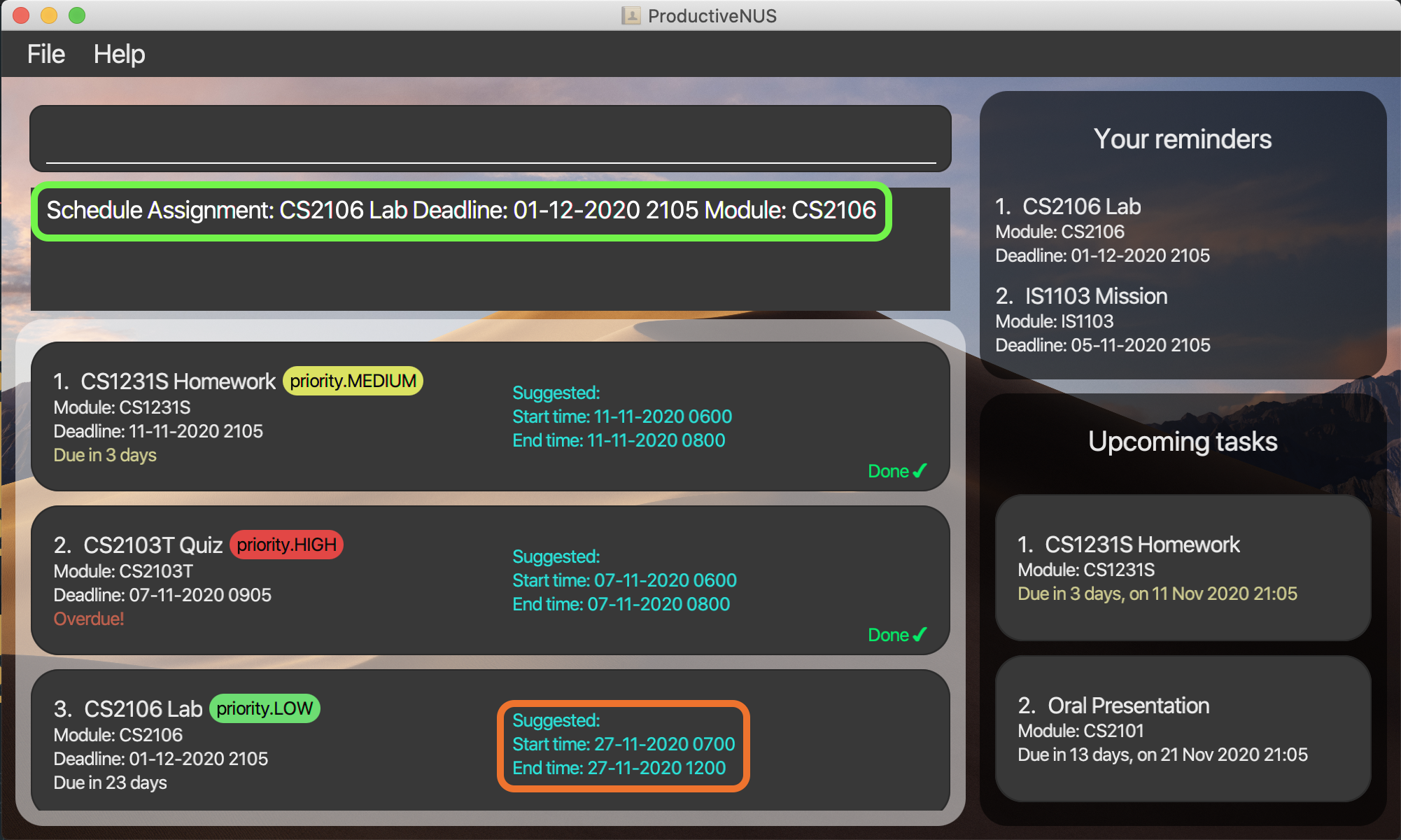 UserGuideScheduleCommandResult